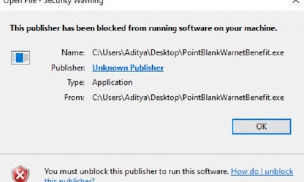 Mengatasi Masalah “This publisher has been blocked from running software”