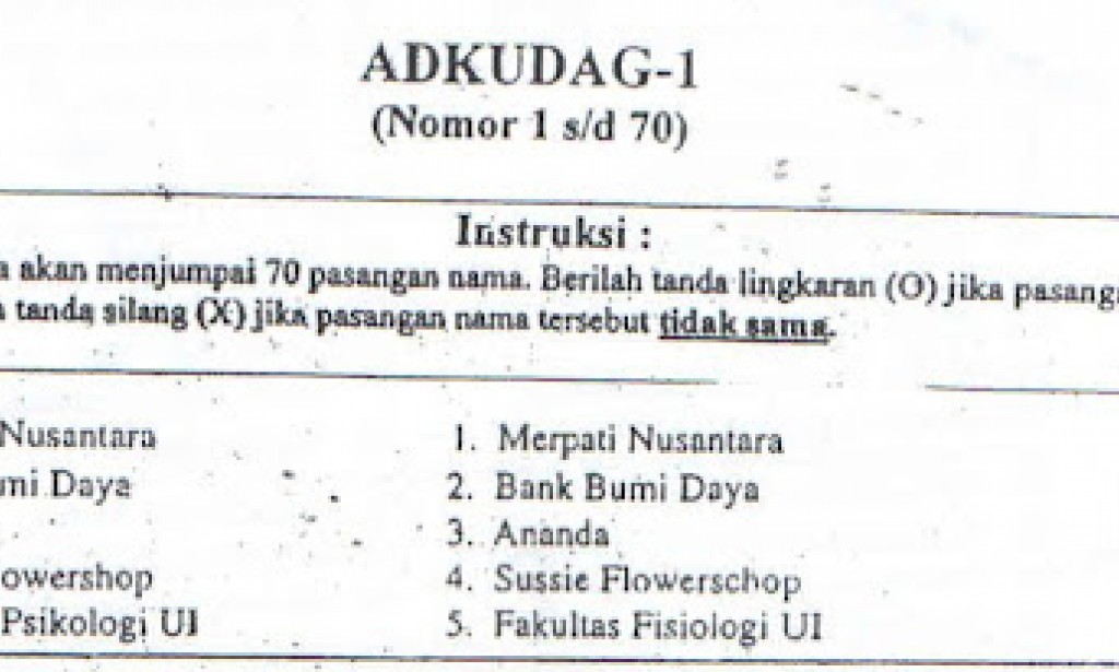 Yuk Intip Soal Psikotes ADKUDAG