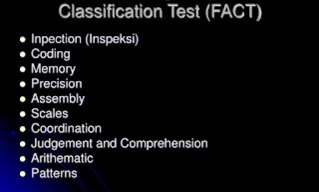 Psikotes FACT (Flannagan Aptitude Clasification Test)