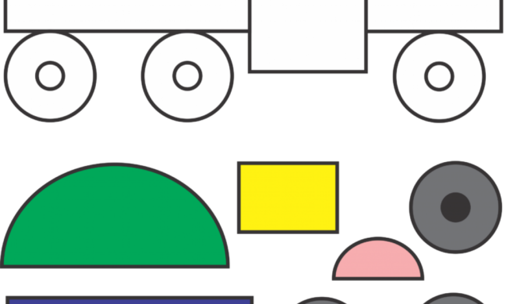 Puzzle Geometri Bentuk Truk Muatan